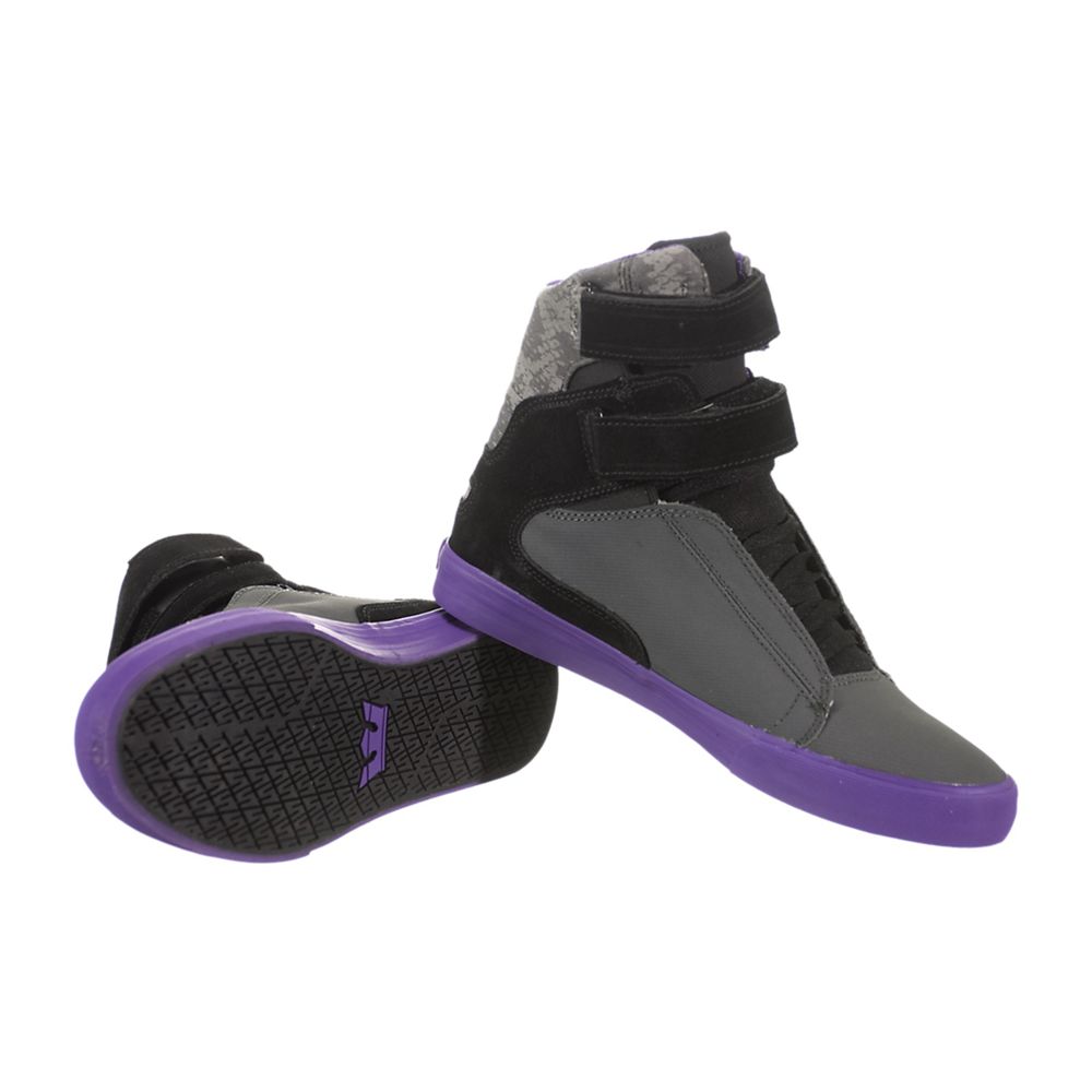 Baskets Montantes Supra Society Grise Noir Charcoal/Black-Purple Homme | LBY-61894702